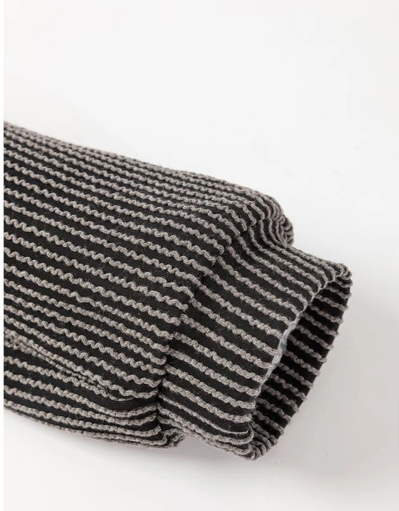 Carbon Grey Corded Knit Long Sleeve Top and High Waist Shorts Set