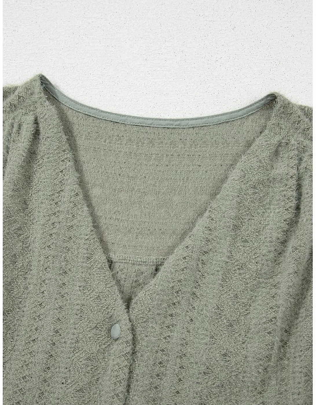 Laurel Green Flutter Sleeve Lace V Neck Shirt