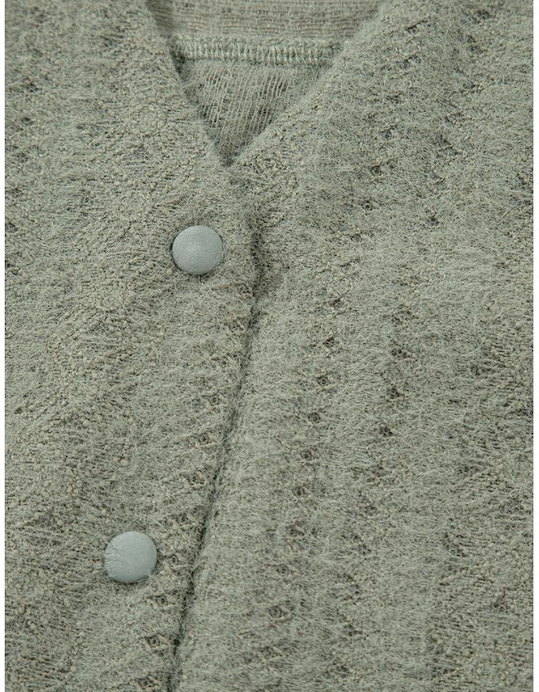 Laurel Green Flutter Sleeve Lace V Neck Shirt