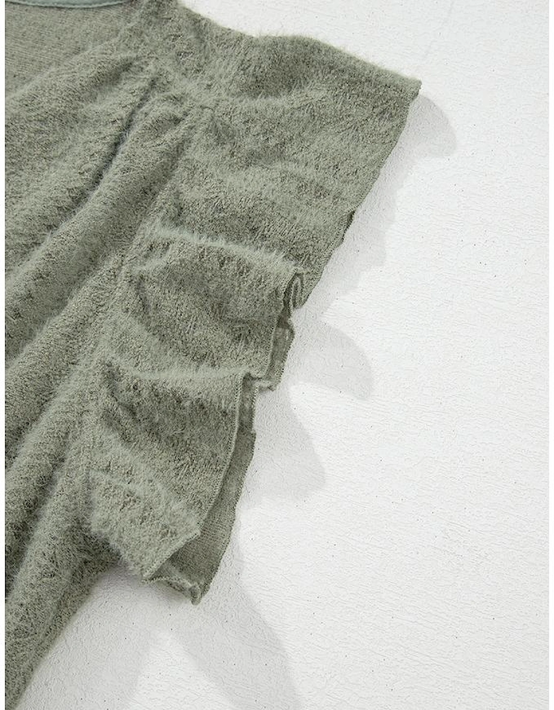 Laurel Green Flutter Sleeve Lace V Neck Shirt