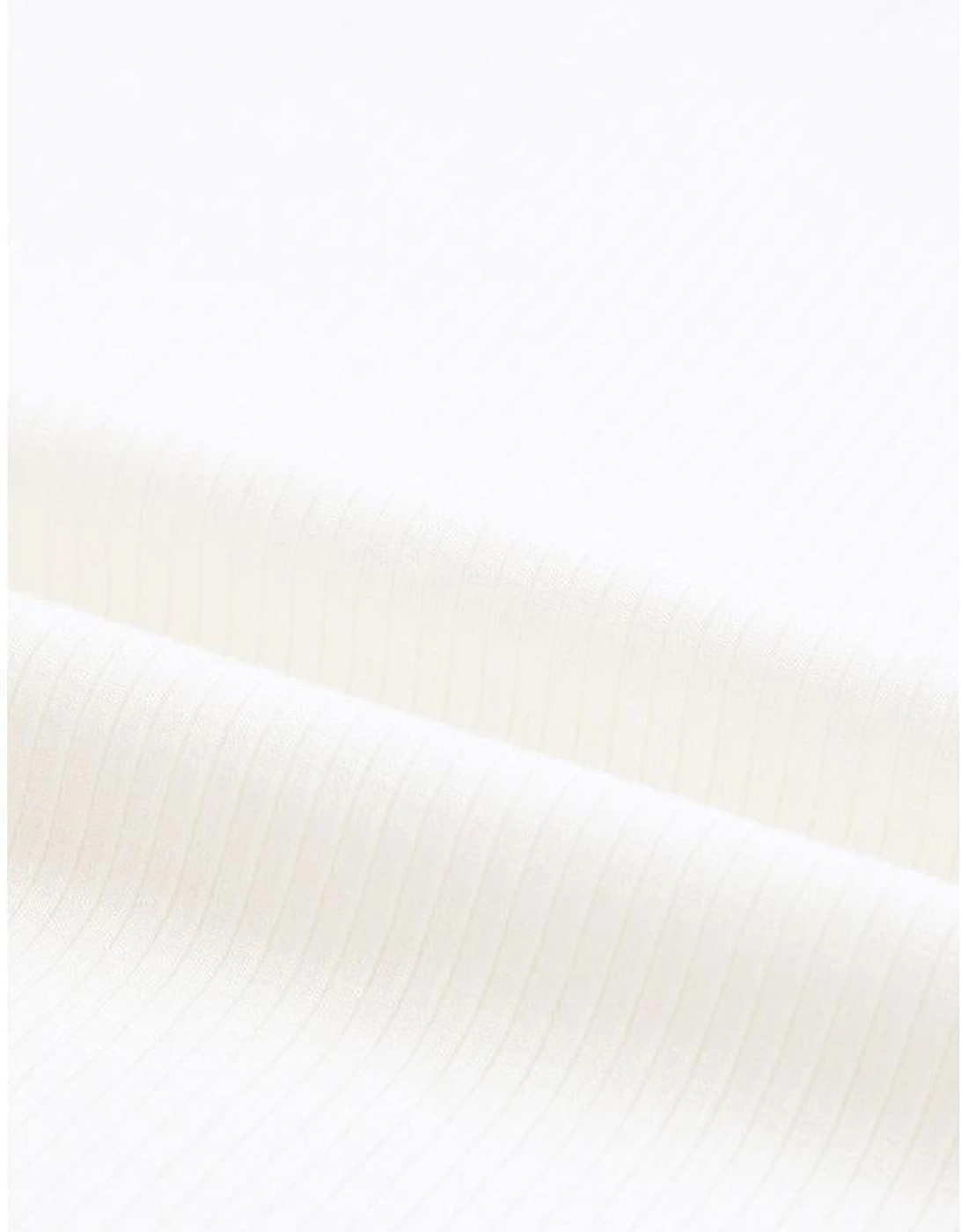 Beige Dotty Mesh Ruffle Sleeve Ribbed Knit Top