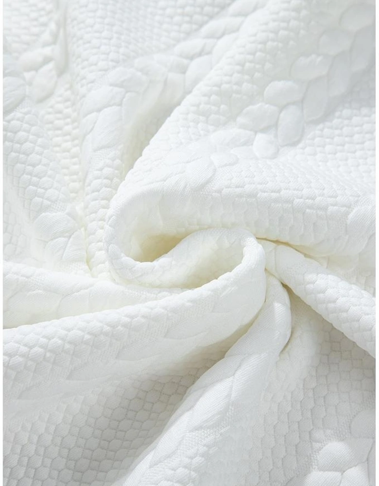 White Cable Textured Loose Plus Size Sweatshirt