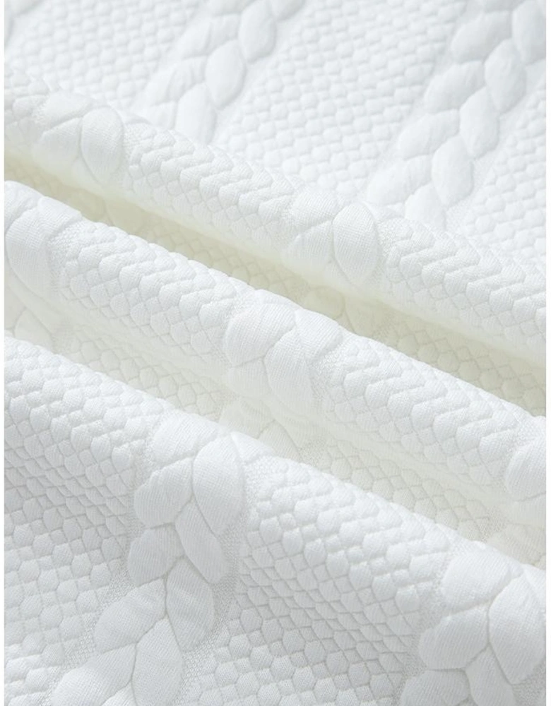 White Cable Textured Loose Plus Size Sweatshirt