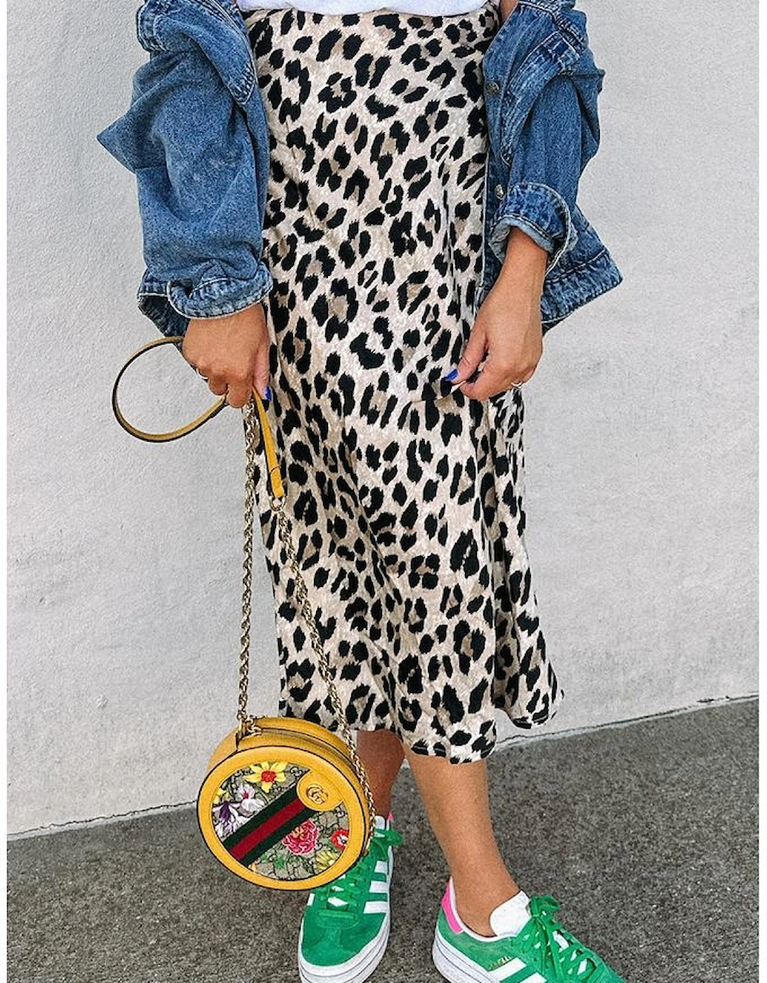 Brown Leopard Print High Waist Midi Skirt, 13 of 12