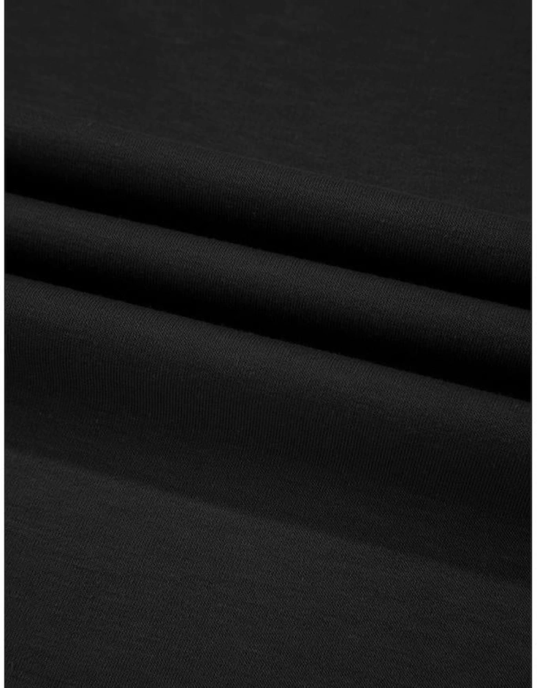 Black 2pcs Cropped Tee and Ruffle High Waist Skort Set