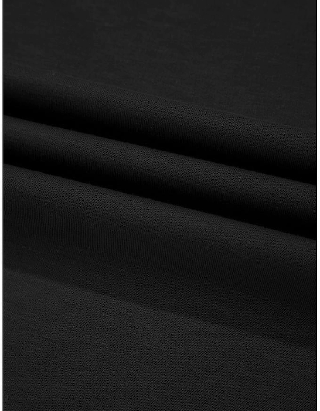 Black 2pcs Cropped Tee and Ruffle High Waist Skort Set