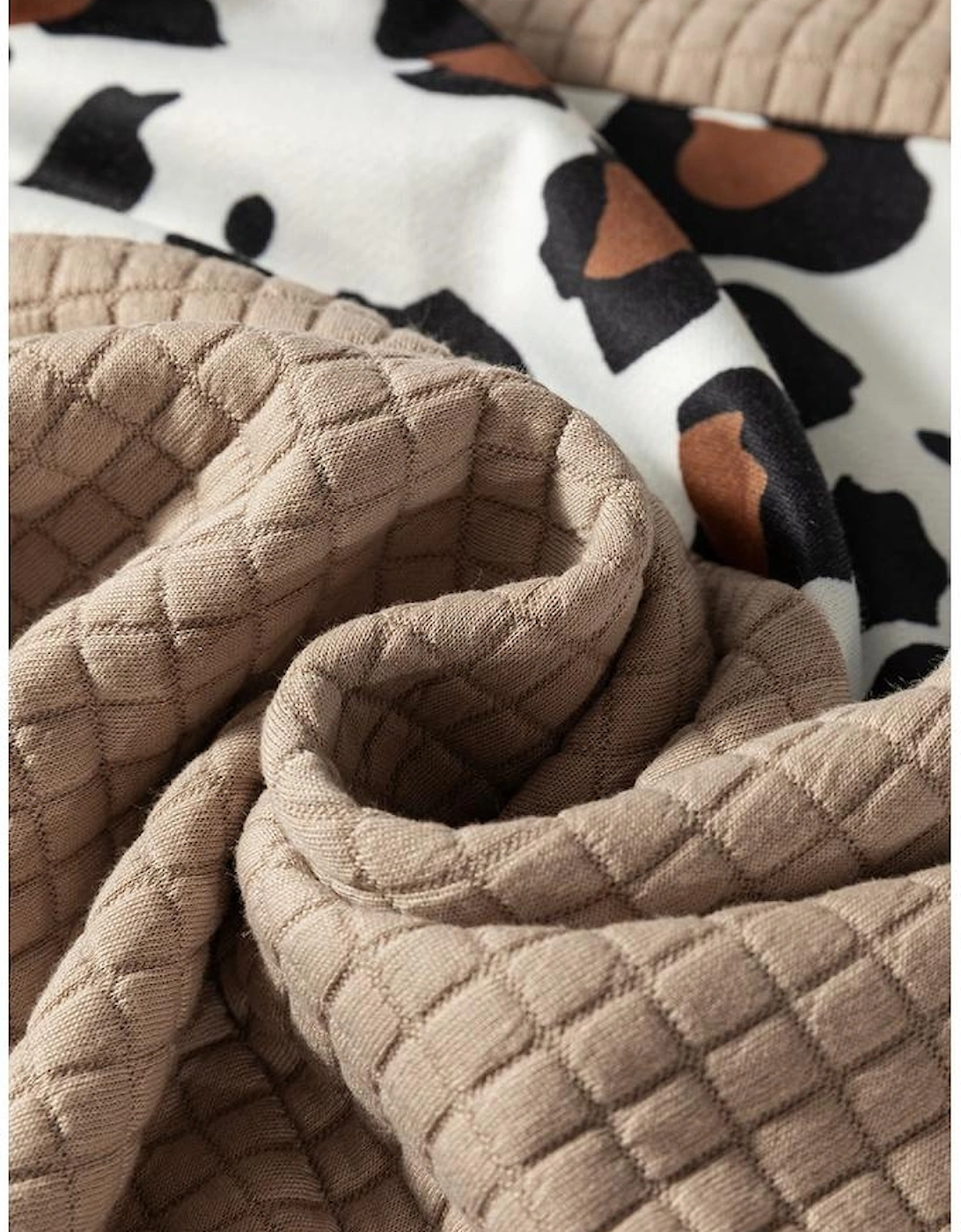 Parchment Leopard Quilted Patchwork Crew Neck Sweatshirt, 11 of 10