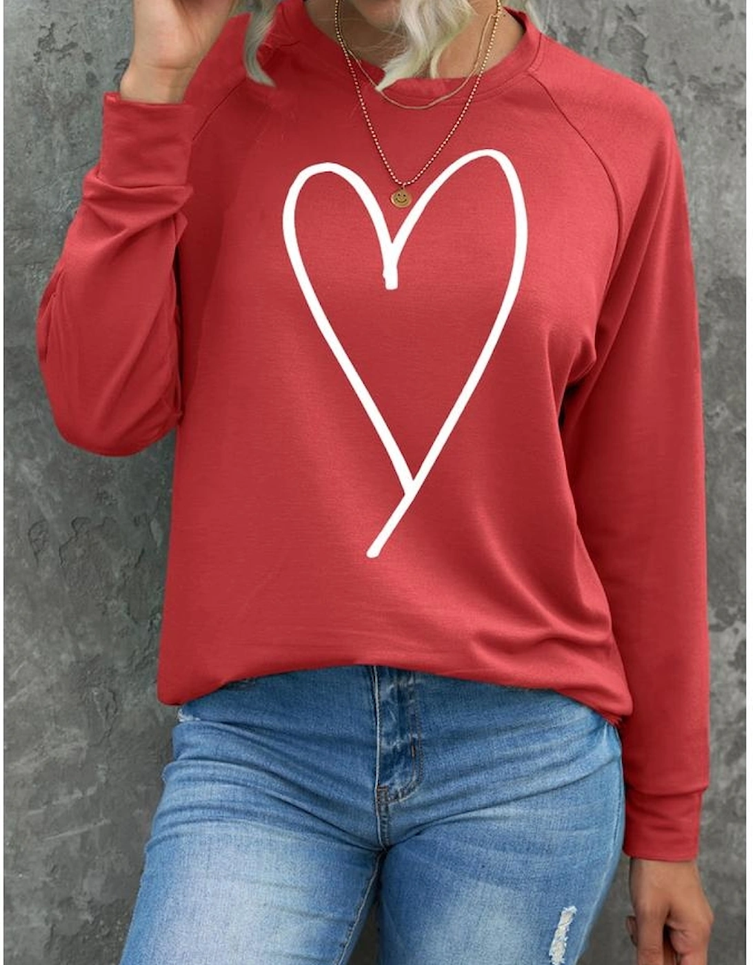 Red Simple Heart Graphic Valentine\'s Sweatshirt, 13 of 12