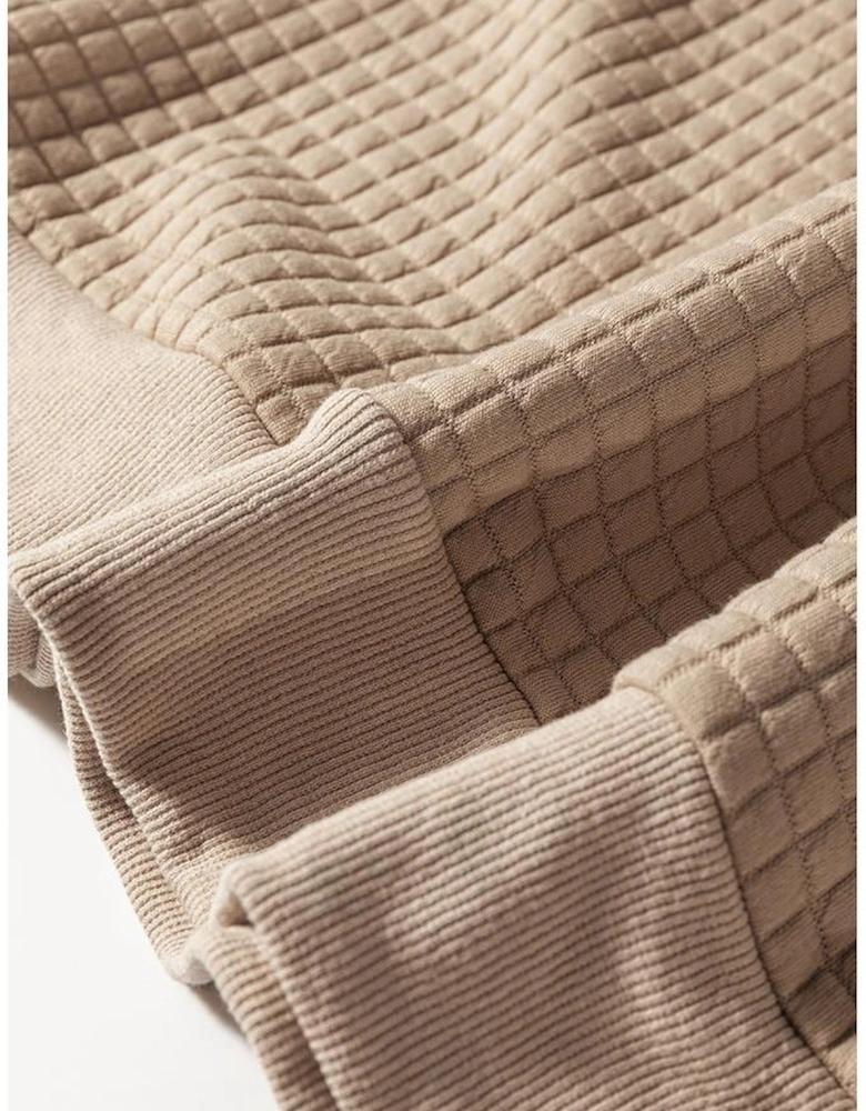 Parchment Leopard Quilted Patchwork Crew Neck Sweatshirt