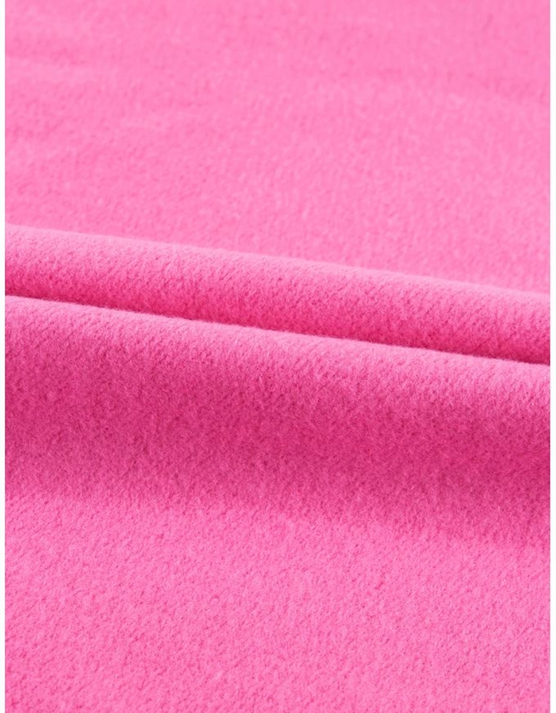 Bonbon Fleece Lined Half Zipper Kangaroo Pockets Loose Hoodie