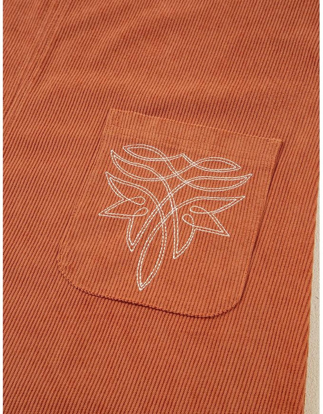 Gold Flame Corduroy Western Embroidered Patched Pocket Shift Sleeveless Mini Dress