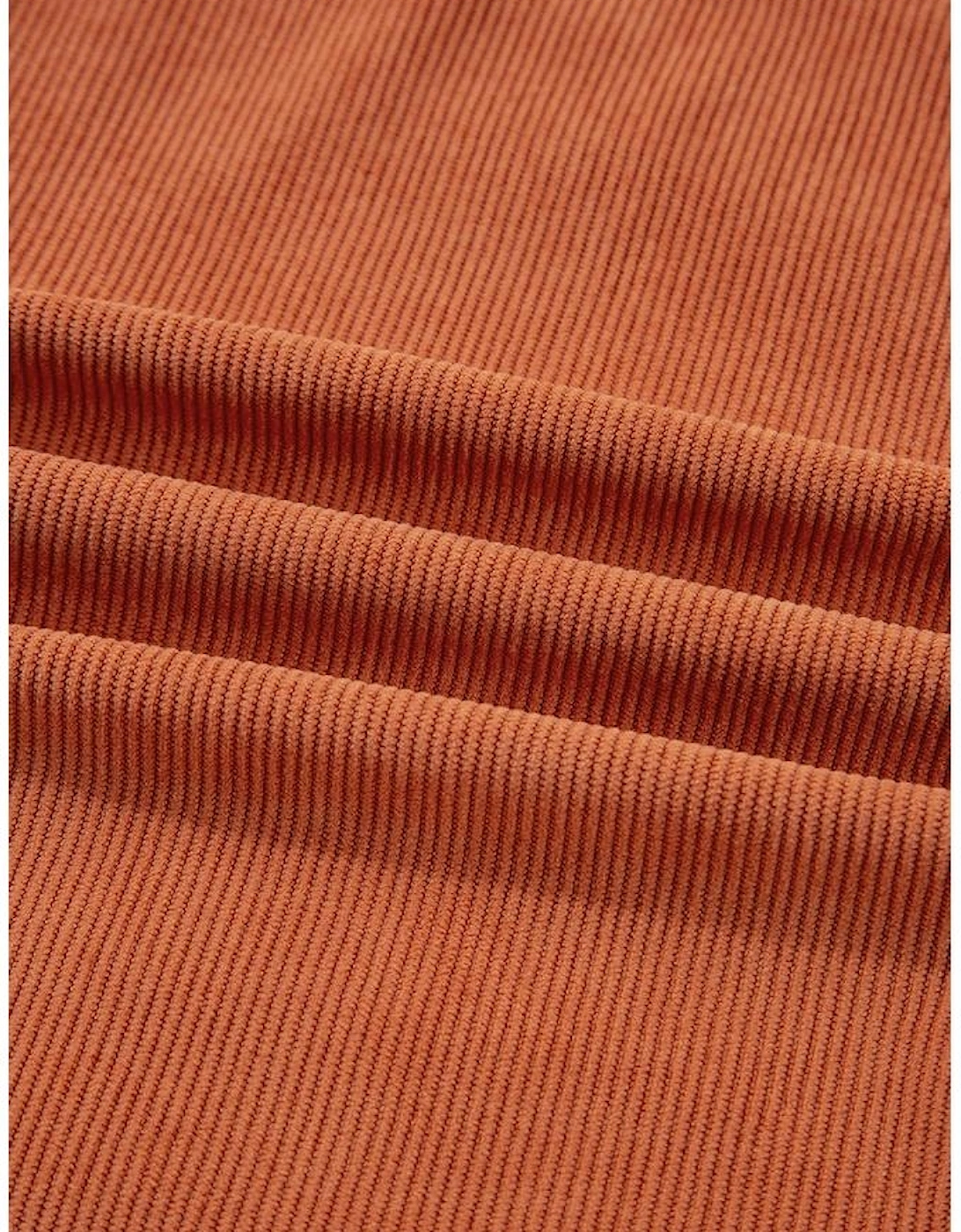 Gold Flame Corduroy Western Embroidered Patched Pocket Shift Sleeveless Mini Dress