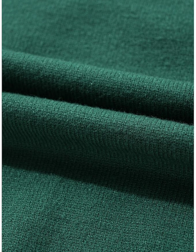 Blackish Green Pearl Beaded Merry Casual Sweater