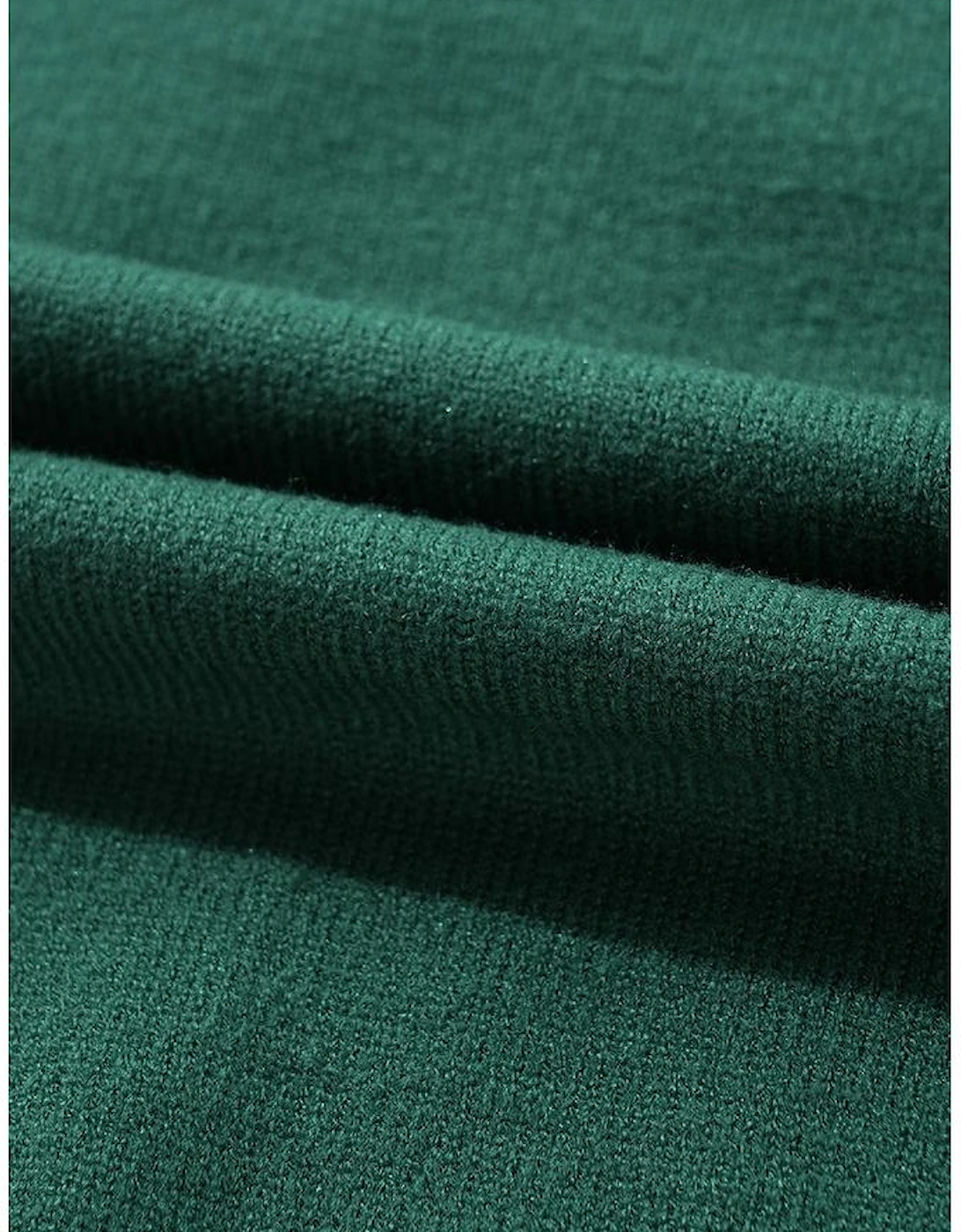 Blackish Green Pearl Beaded Merry Casual Sweater