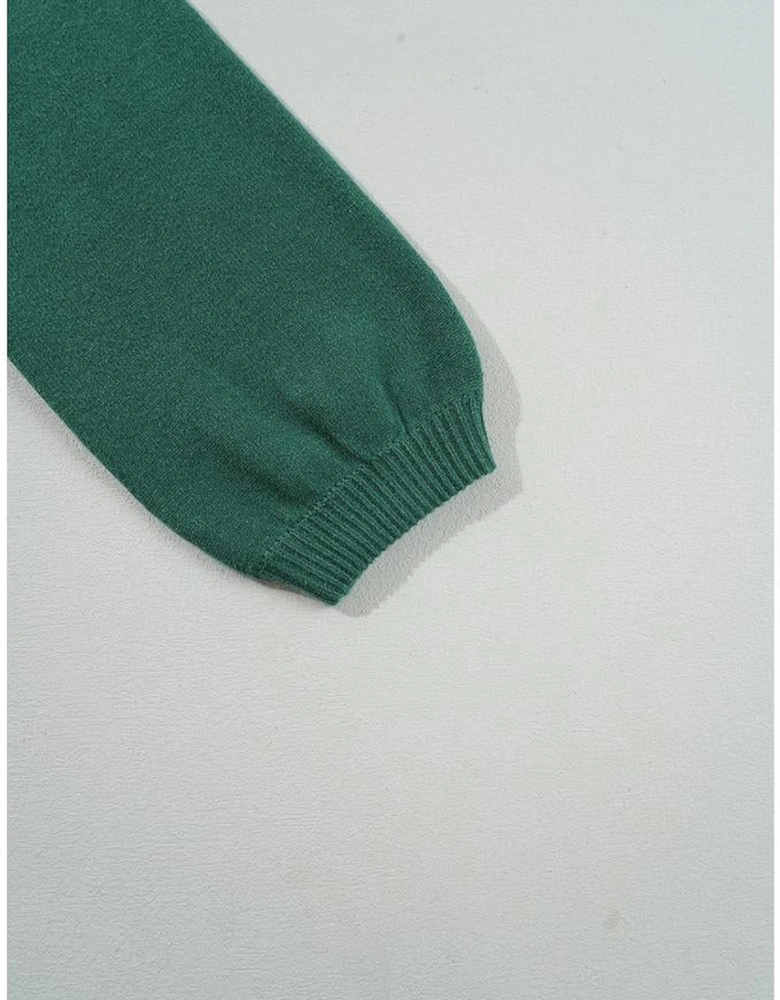 Blackish Green Pearl Beaded Merry Casual Sweater