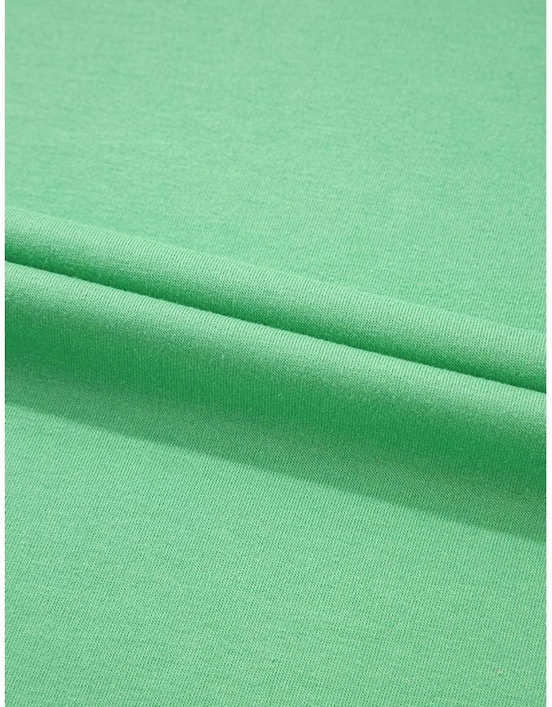 Mint Green Plus Size V Neck Tee Patched Pocket Drawstring Shorts Set