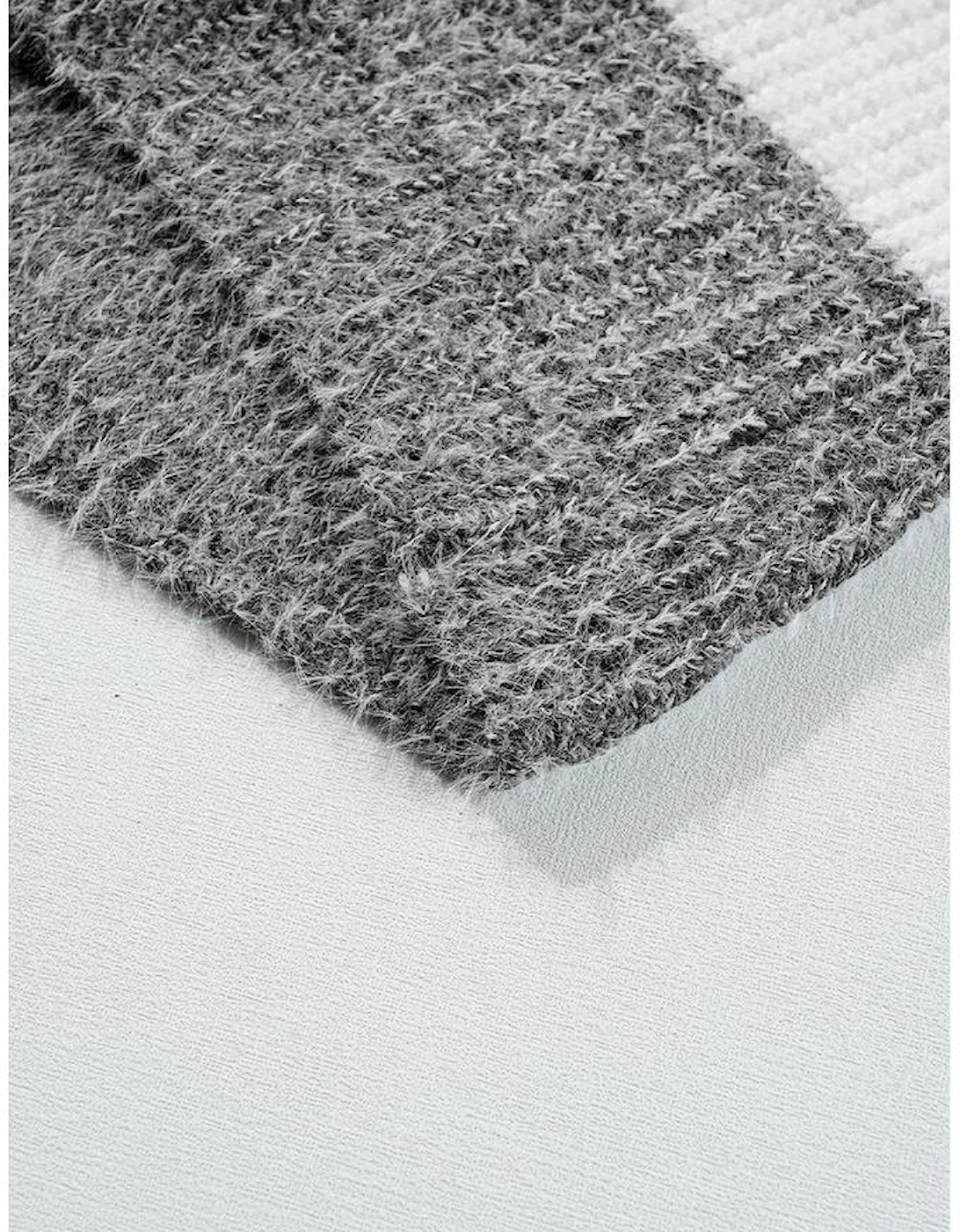 Gray Stripe Colorblock Bubble Sleeve Drop Shoulder Sweater Dress, 10 of 9