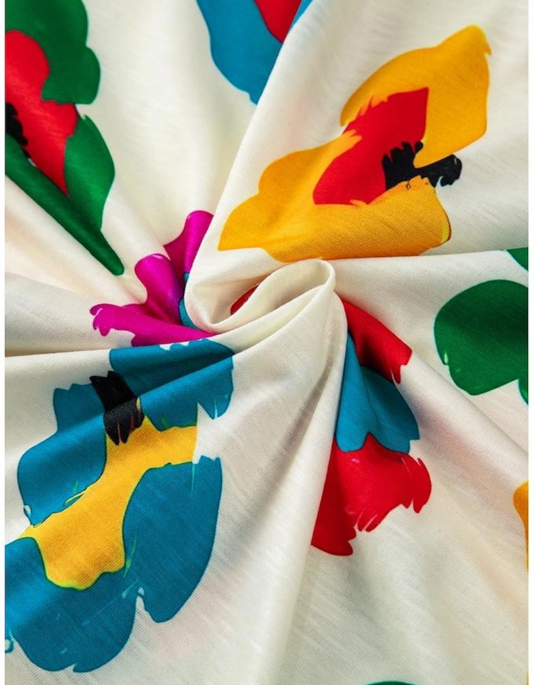 Apricot Leopard Drop Shoulder Oversize Tee