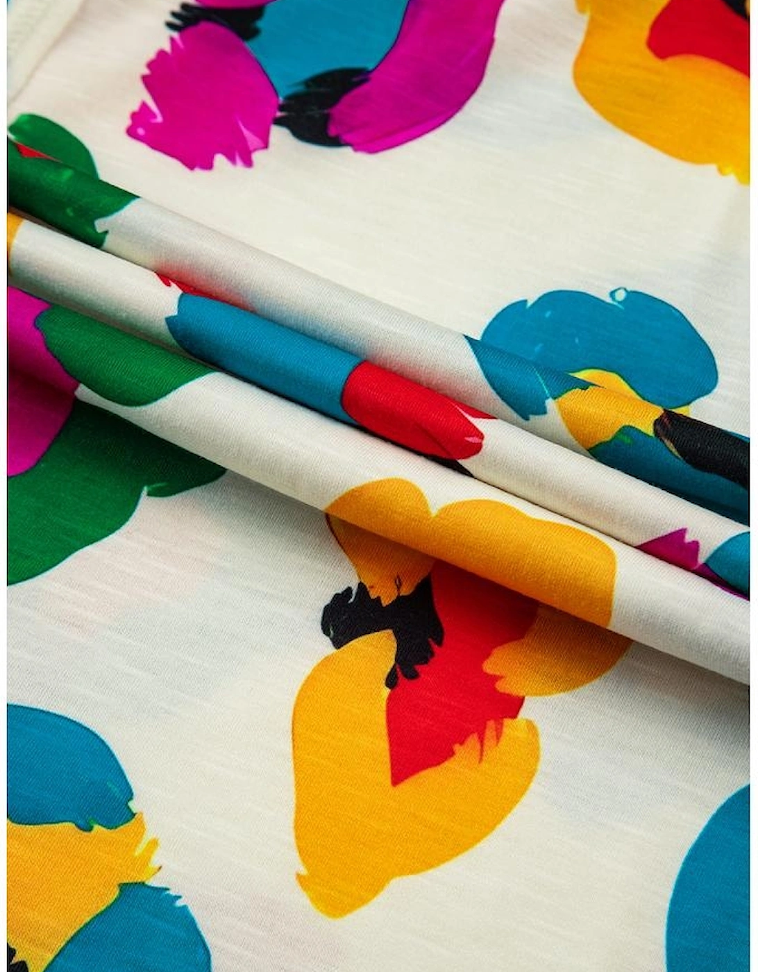 Apricot Leopard Drop Shoulder Oversize Tee