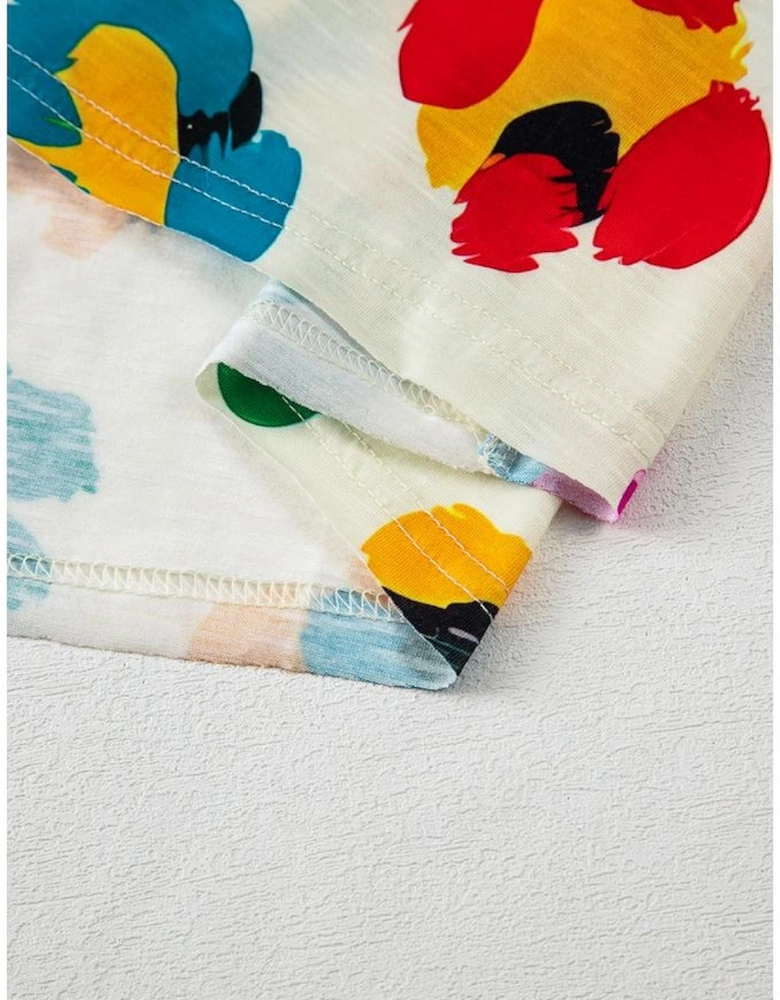 Apricot Leopard Drop Shoulder Oversize Tee