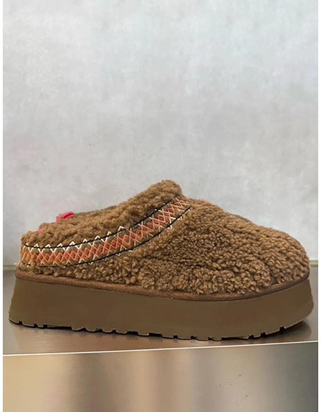 Azura Exchange Chestnut Embroidered Sherpa Plush Thick Sole Snow Boots