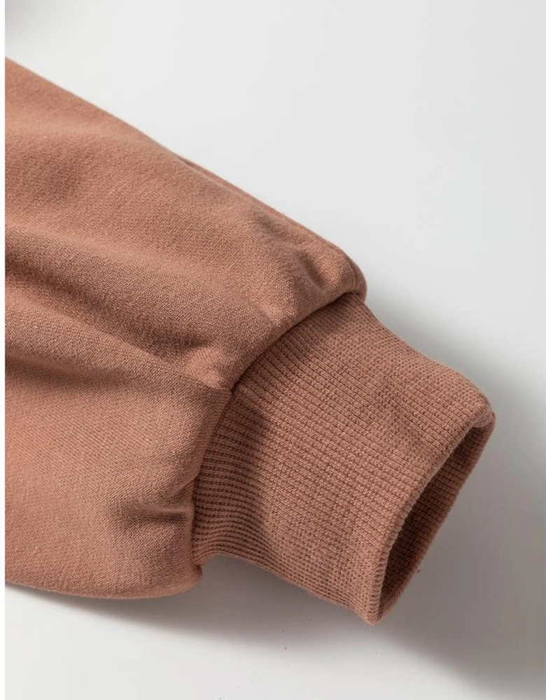 Straw Yellow Sequined COFFEE Loose Fit Sweatshirt and Shorts Set