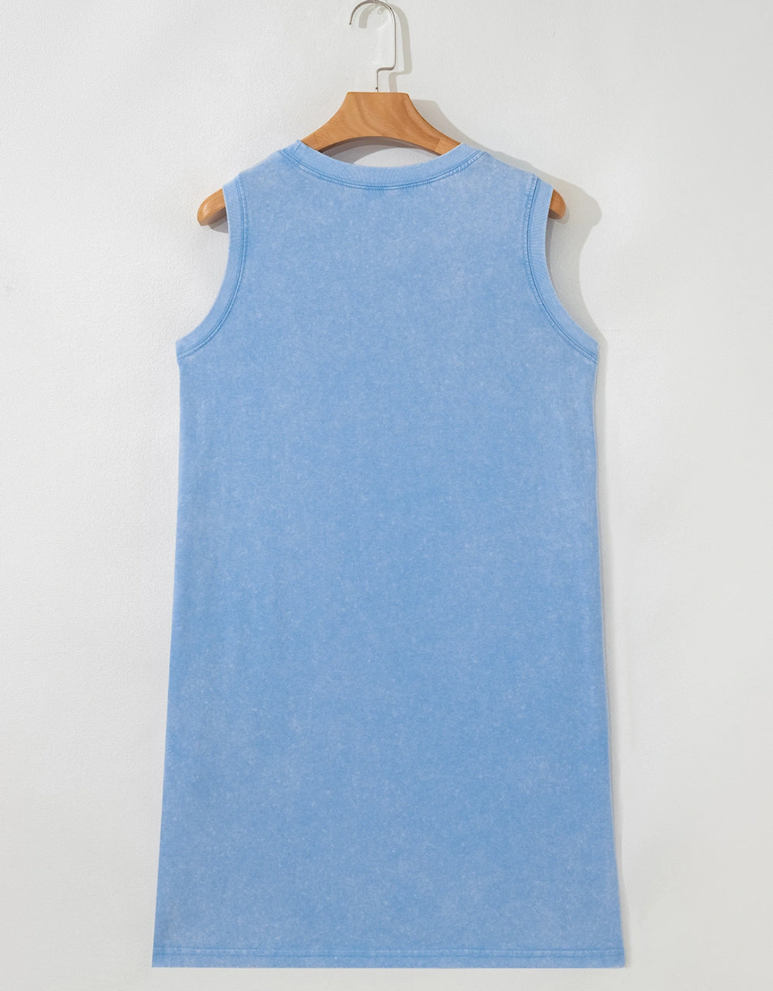 Beau Blue Mineral Wash Tank Mini Dress with Pockets