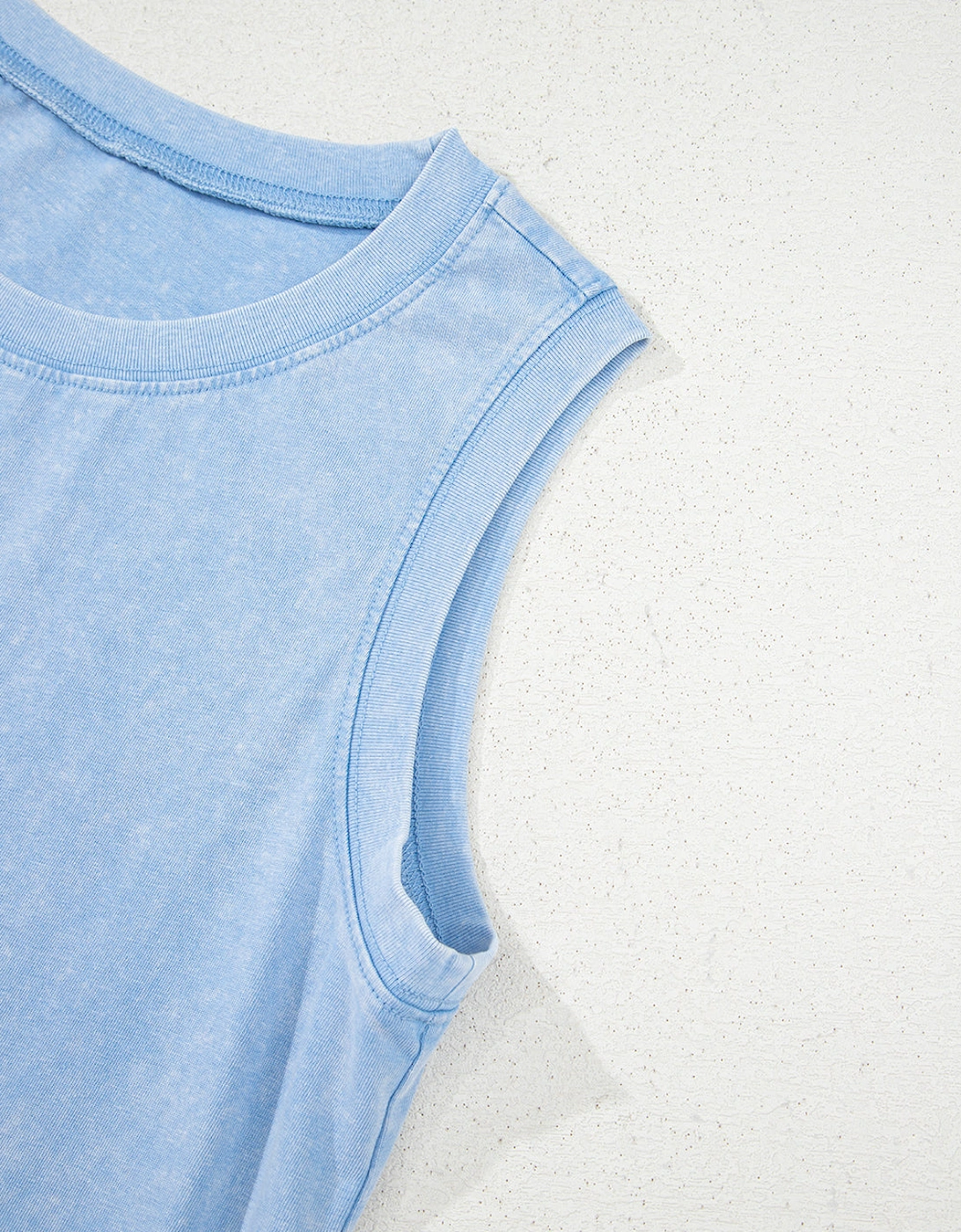 Beau Blue Mineral Wash Tank Mini Dress with Pockets