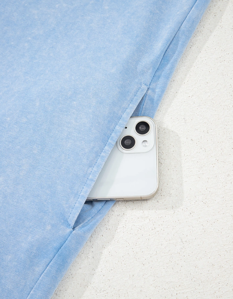 Beau Blue Mineral Wash Tank Mini Dress with Pockets