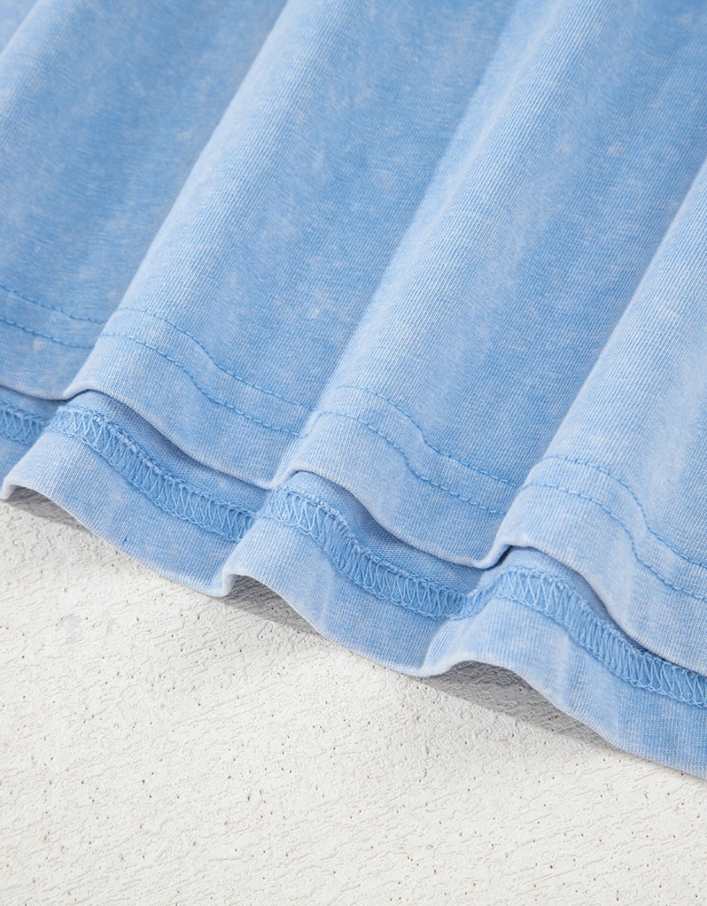 Beau Blue Mineral Wash Tank Mini Dress with Pockets