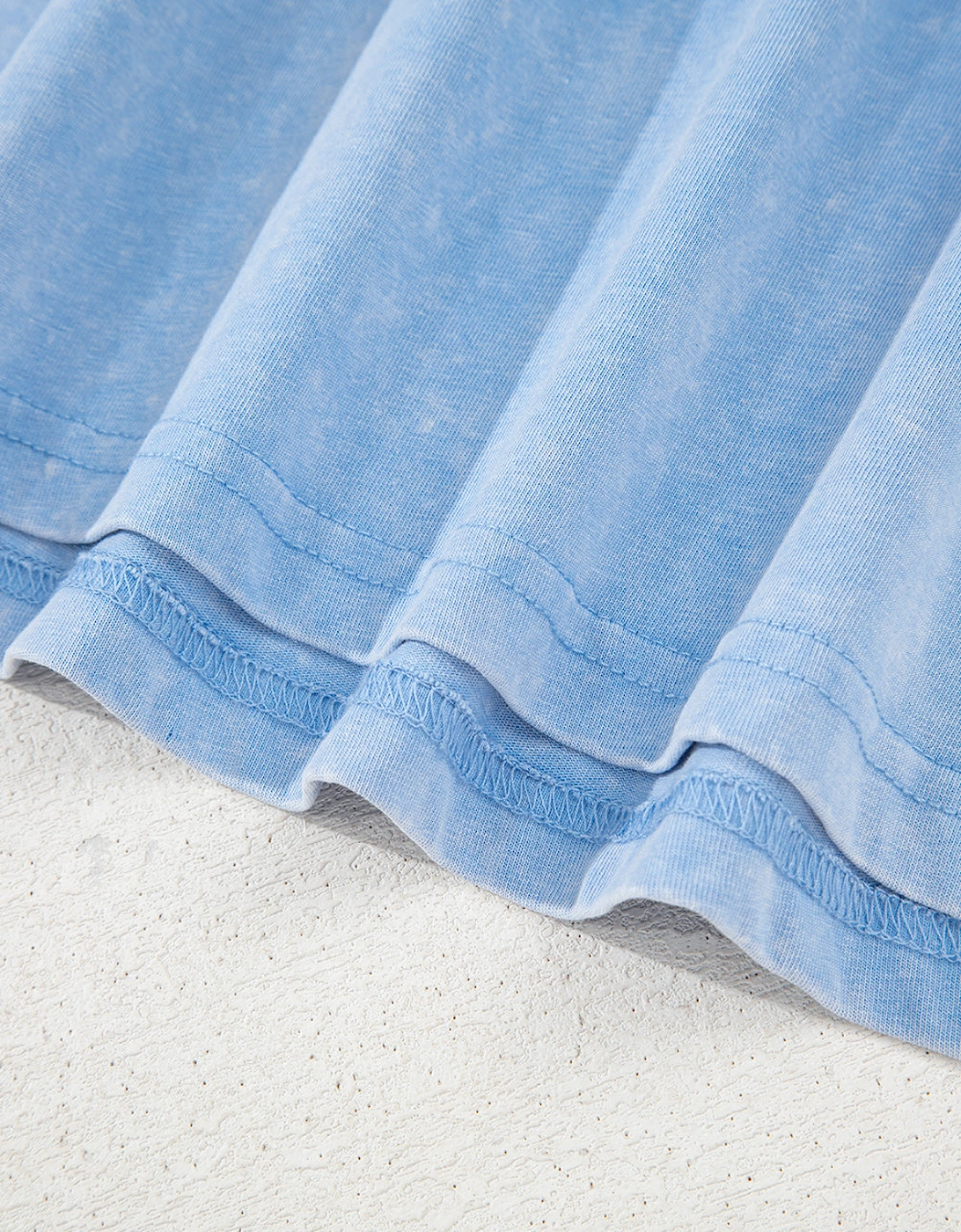 Beau Blue Mineral Wash Tank Mini Dress with Pockets