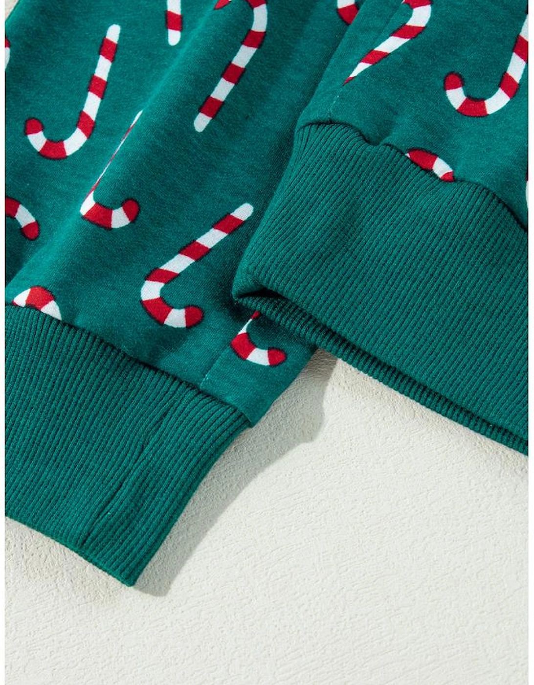 Green Christmas Candy Cane Printed Top and Pants Lounge Set