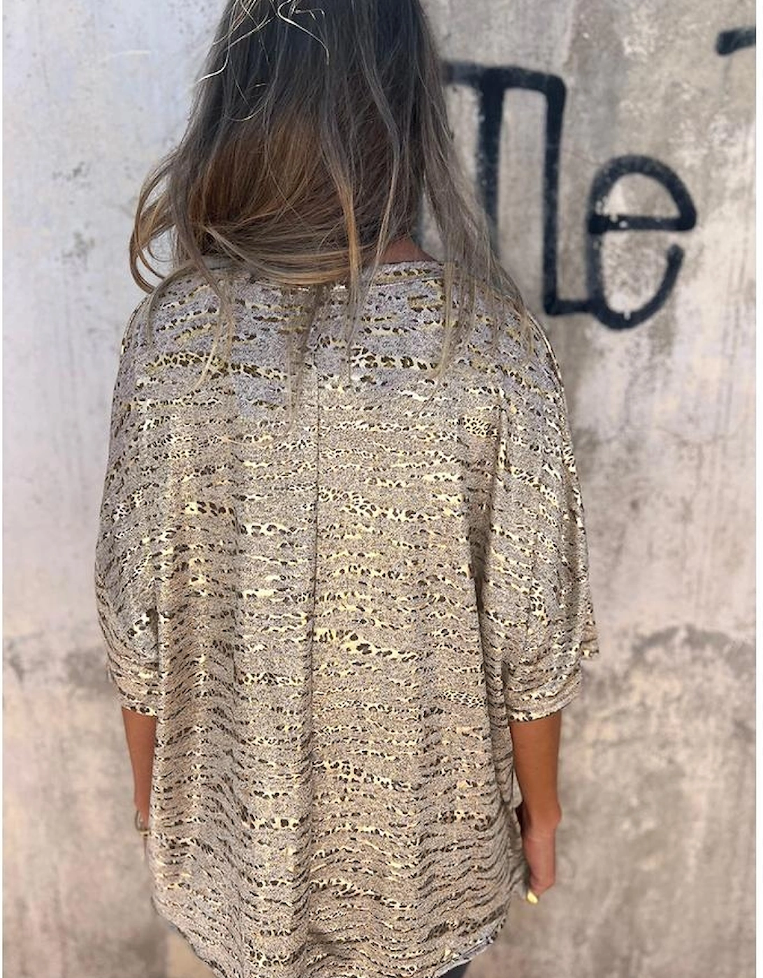 Gray Leopard Print Half Sleeve V Neck Loose Fit T Shirt, 11 of 10