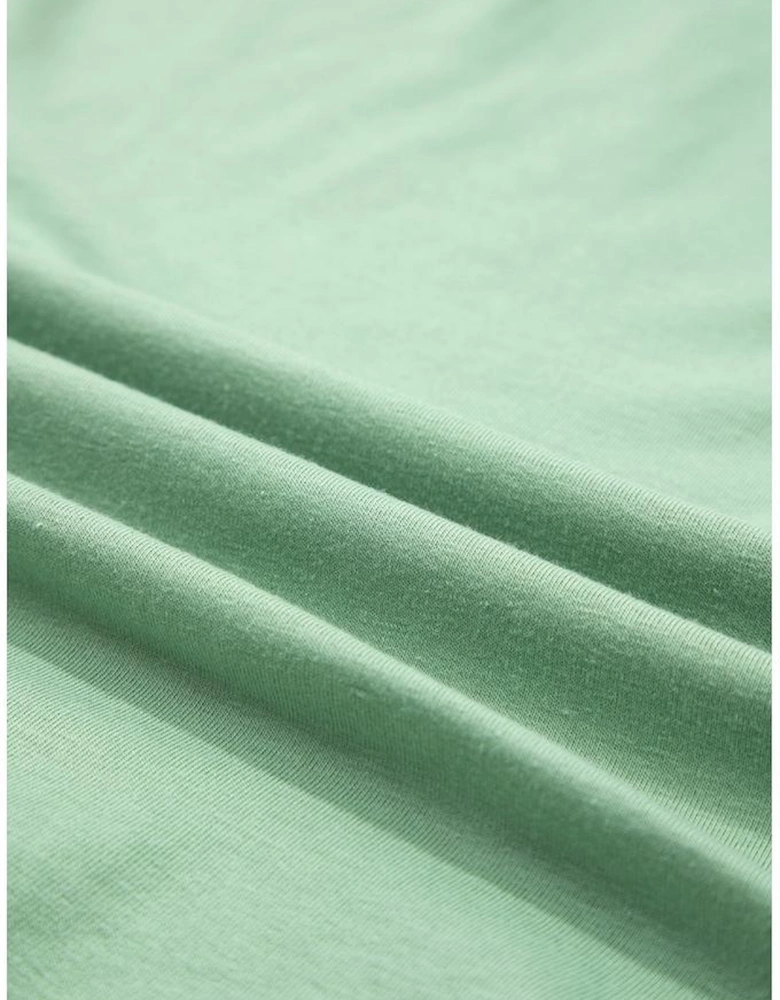 Grass Green Flower Applique Mineral Wash Plus Size Top