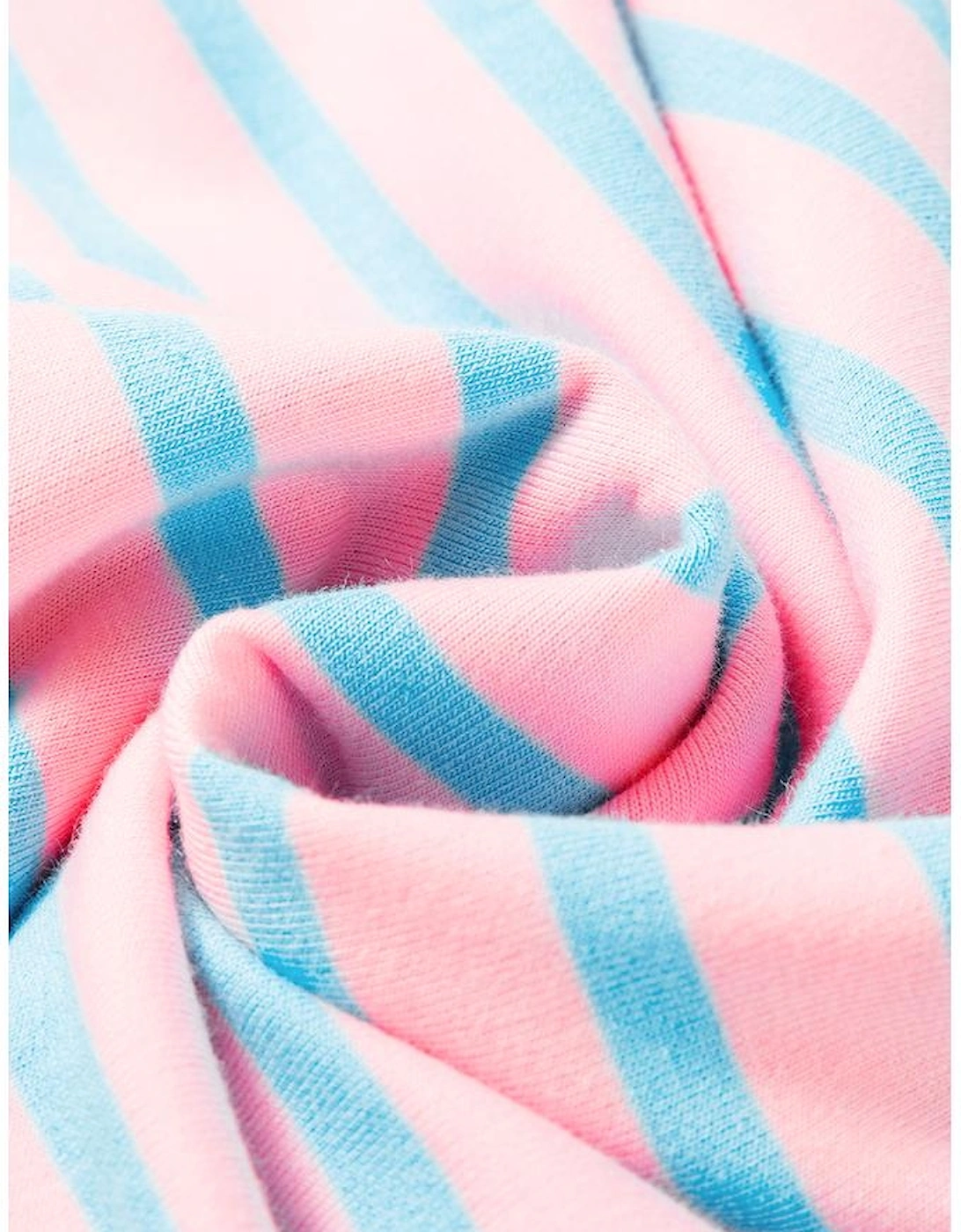 Pink Stripe Oversized Contrast Trim Exposed Seam High Low T Shirt