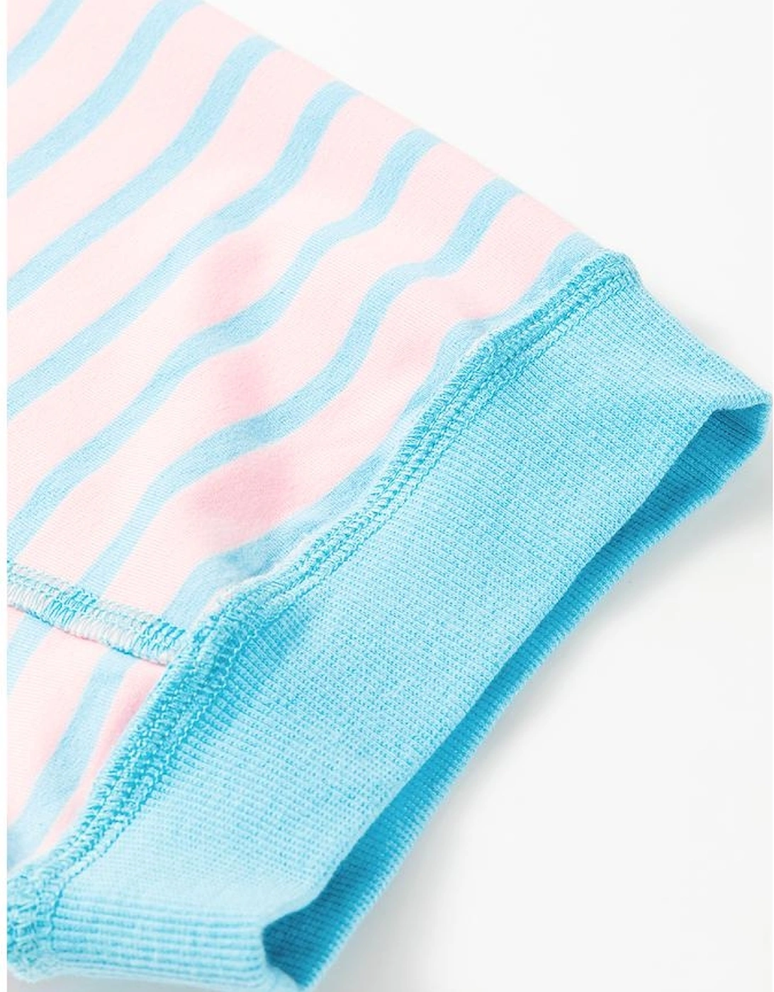 Pink Stripe Oversized Contrast Trim Exposed Seam High Low T Shirt