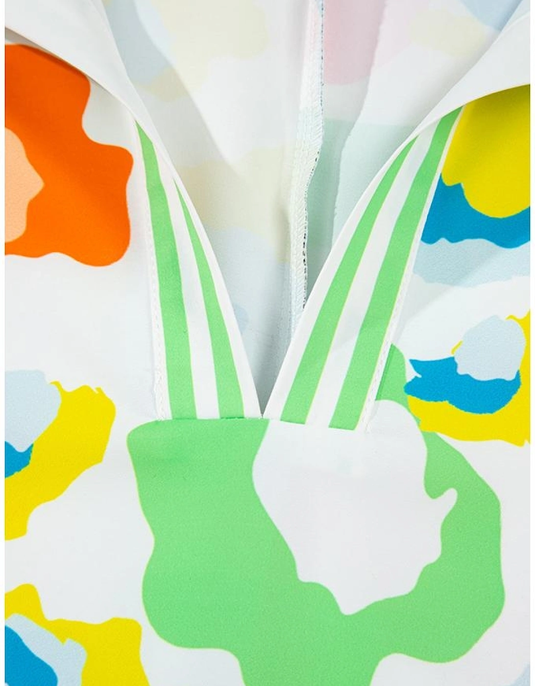 Green Chic Leopard Print Striped Detail Split Neck Blouse