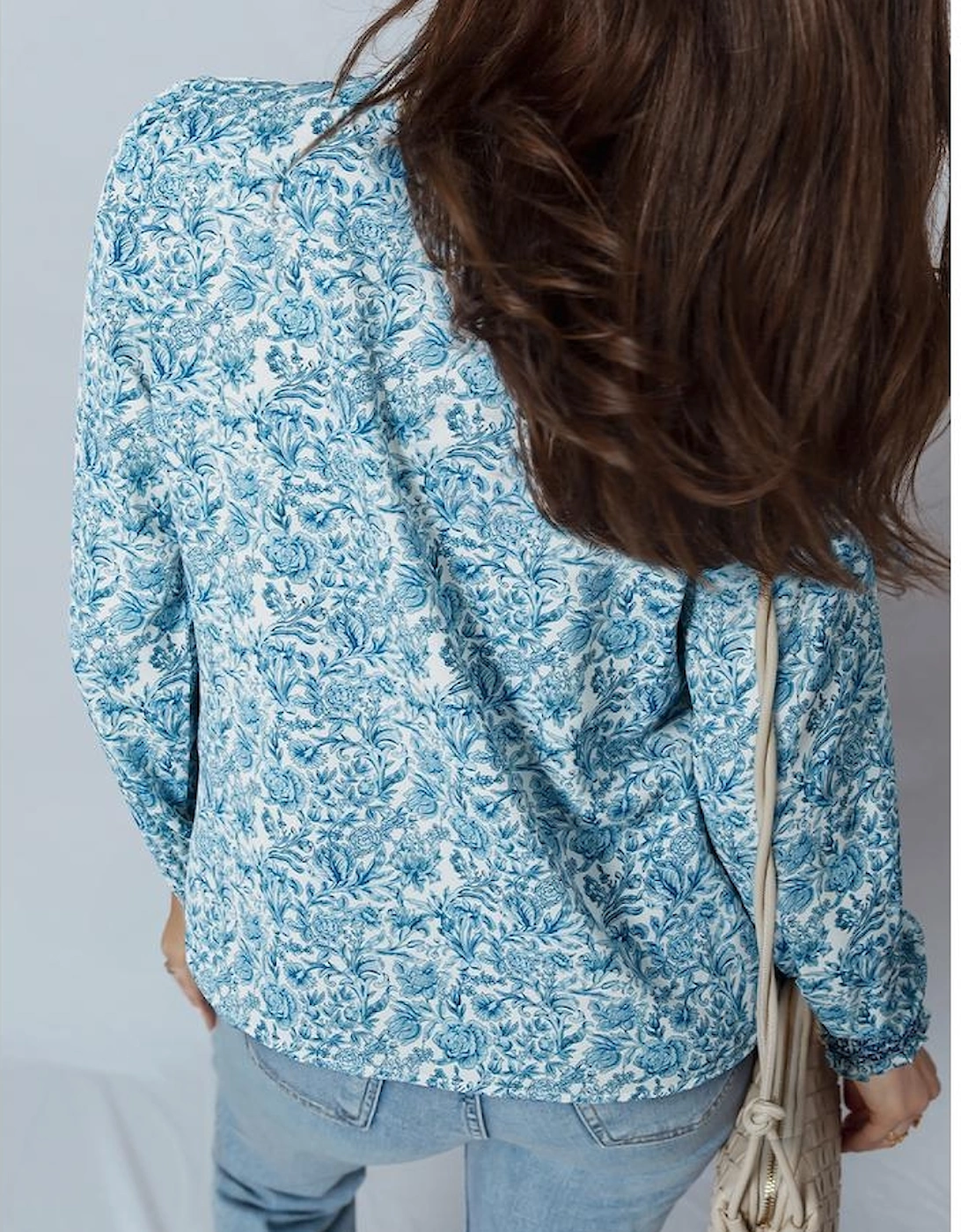 Sky Blue All Over Floral Puff Sleeve Shirt, 14 of 13