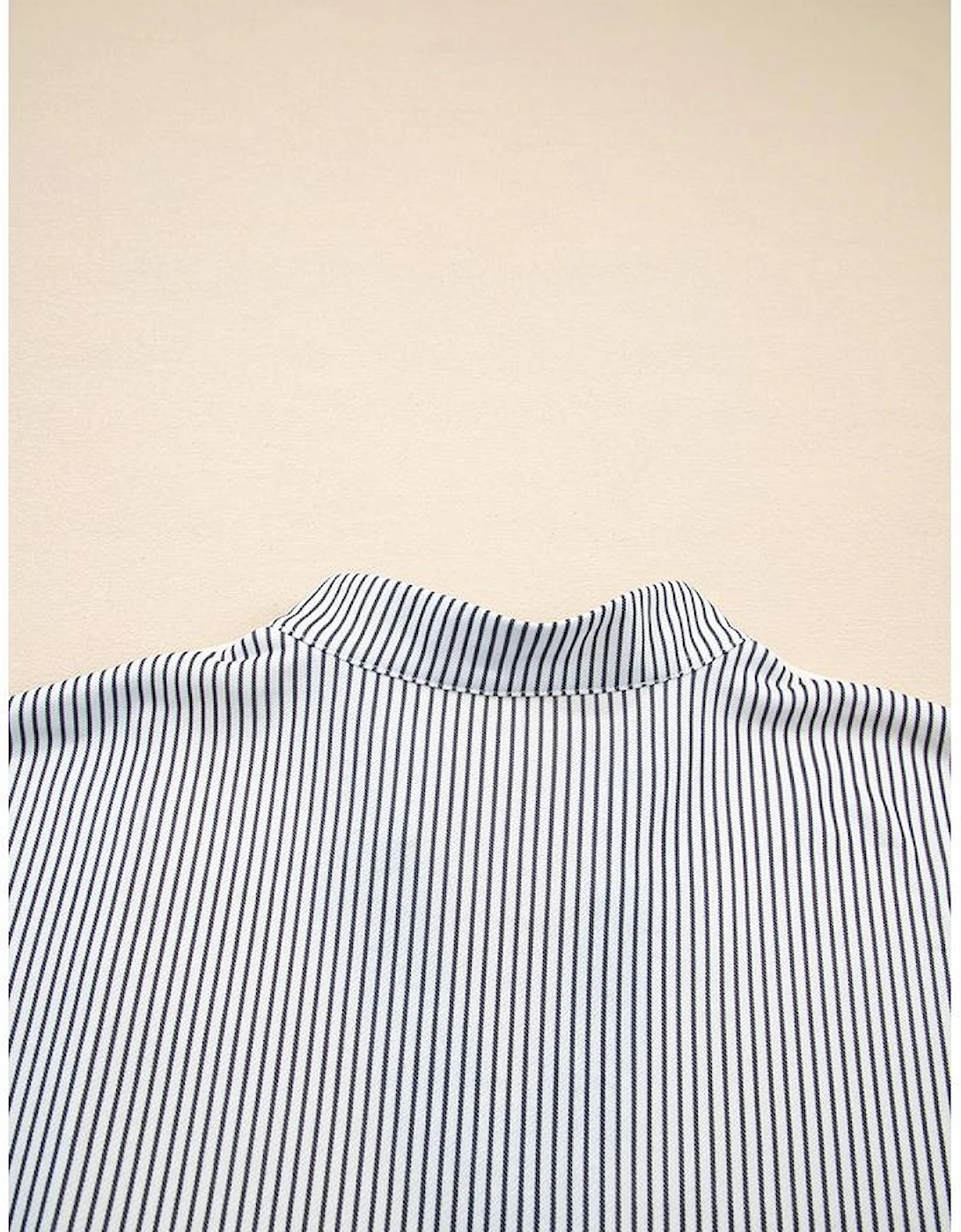 Beige Floral Striped Drop Sleeve Collared Boxy Fit Sweatshirt