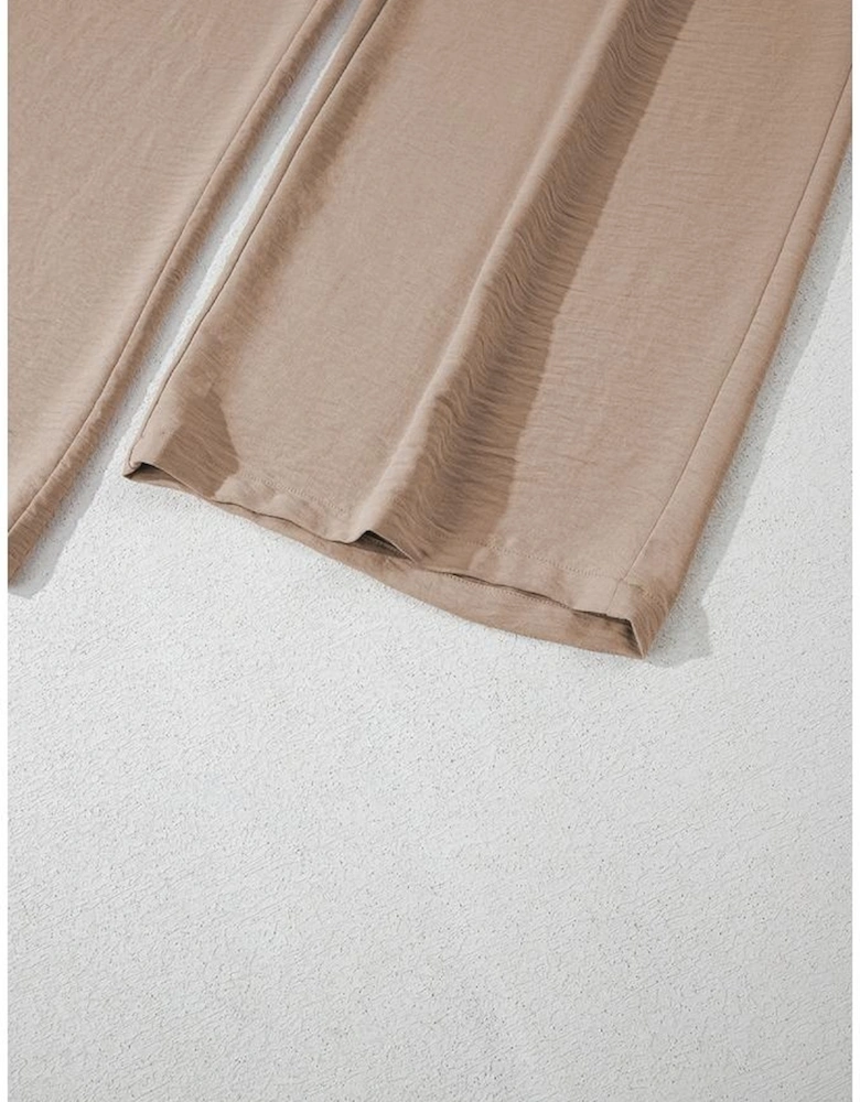 Goat Buttoned Vest Drawstring Wide Leg Pants 2pcs Set