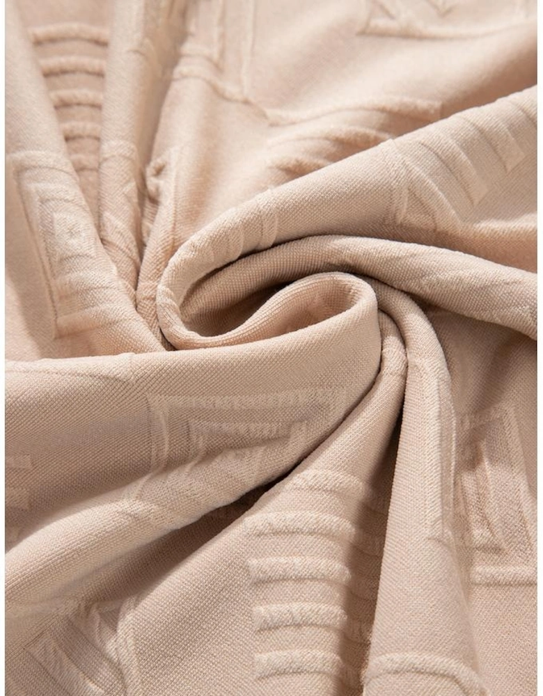 Parchment Plus Size Textured Drop Shoulder Crew Neck Sweatshirt