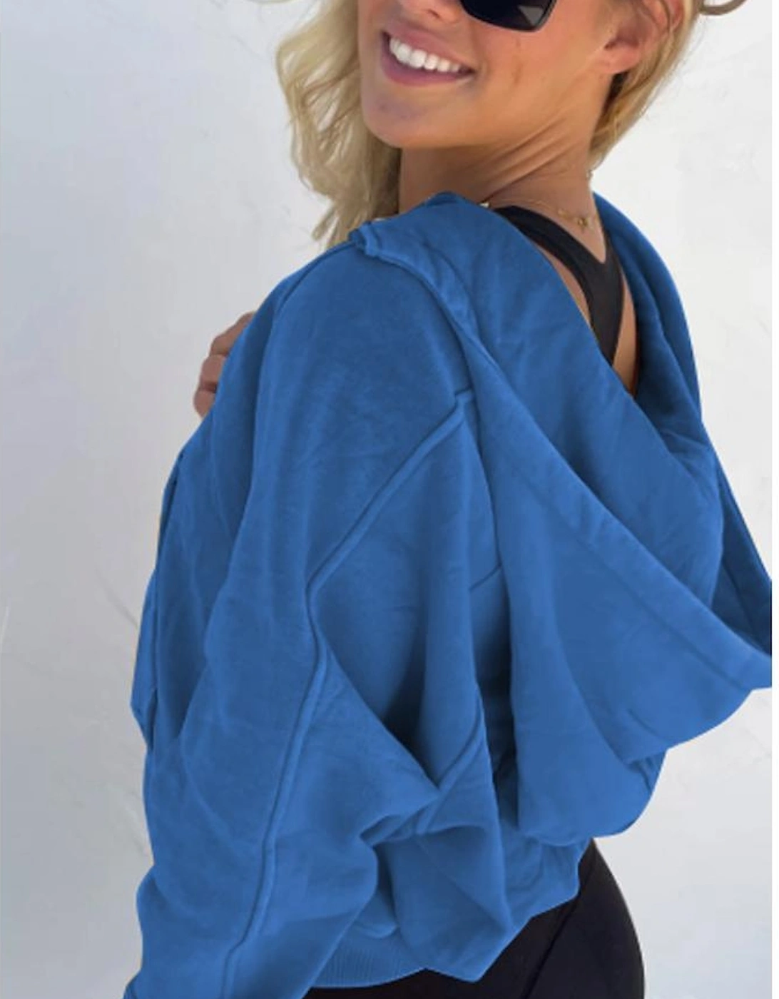 Bluing Plus Size Mineral Wash Zip up Hoodie