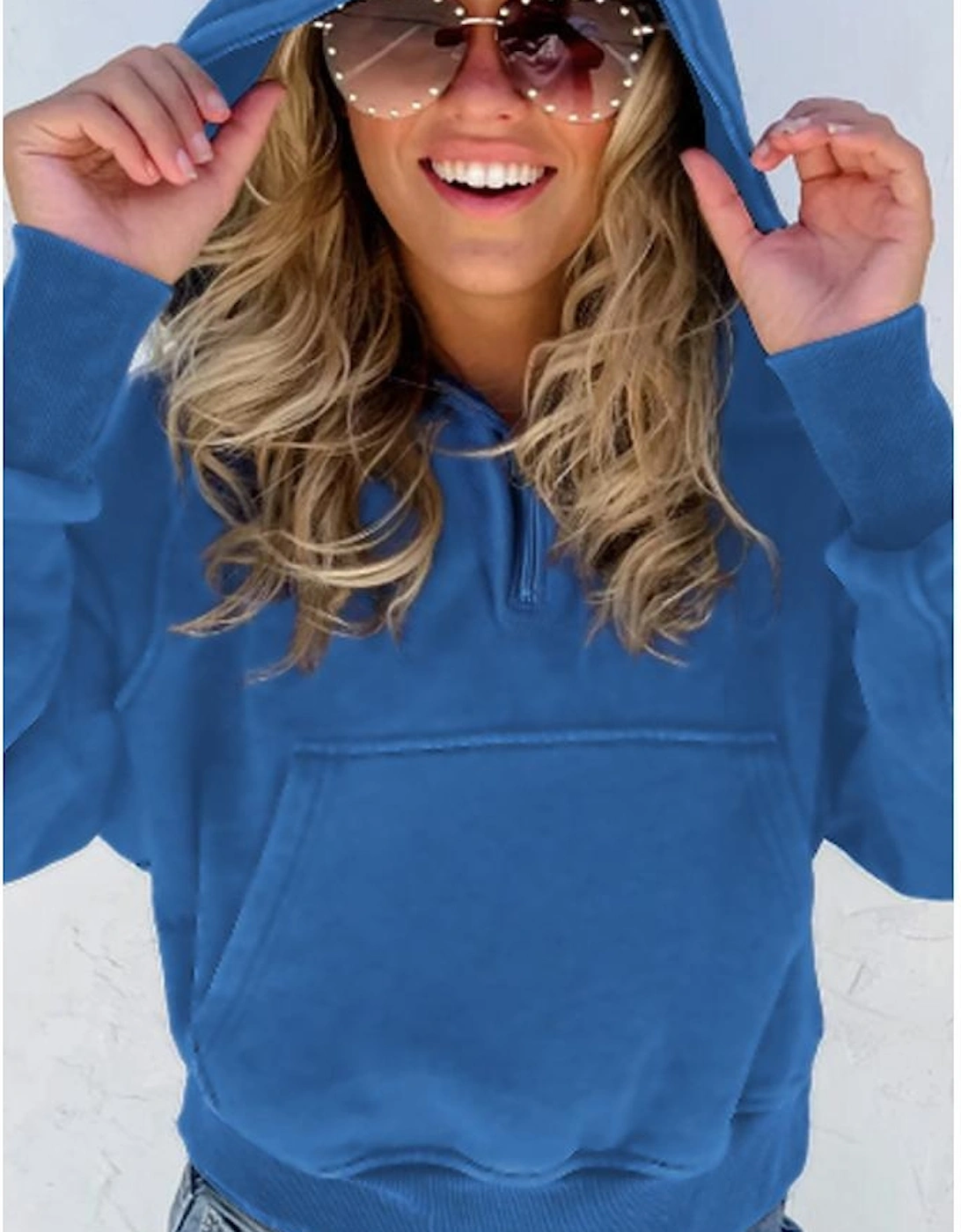 Bluing Plus Size Mineral Wash Zip up Hoodie