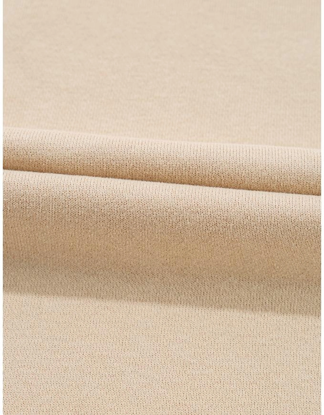 Apricot Striped Accent Pullover and Shorts Two Piece Casual Set