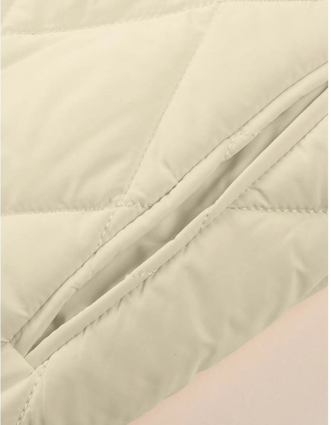 Beige Quilted Snap Button Hooded Coat, 16 of 15