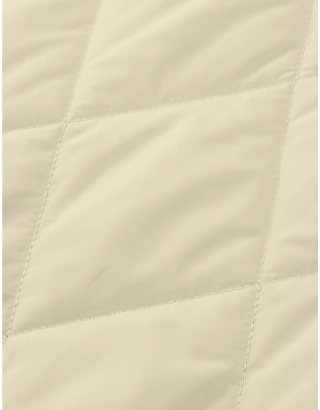 Beige Quilted Snap Button Hooded Coat