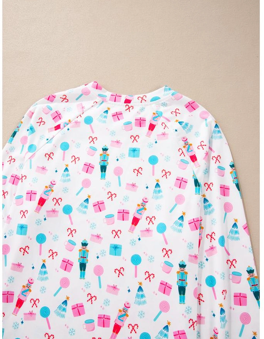 White Christmas Pattern Long Sleeve Top and Wide Leg Pants Set, 16 of 15