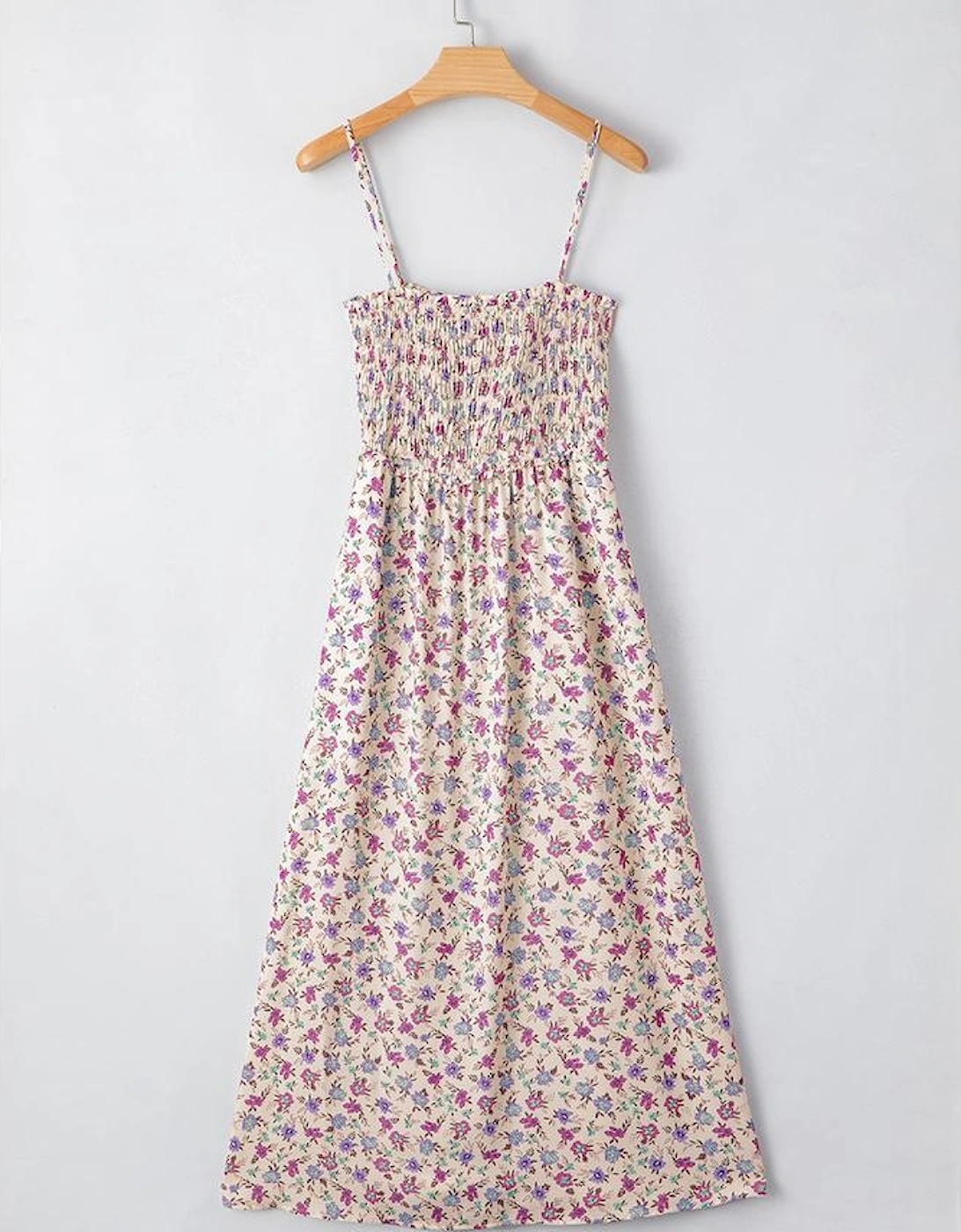 Multicolour Bohemian Ditsy Floral Smocked Fit Flare Sundress