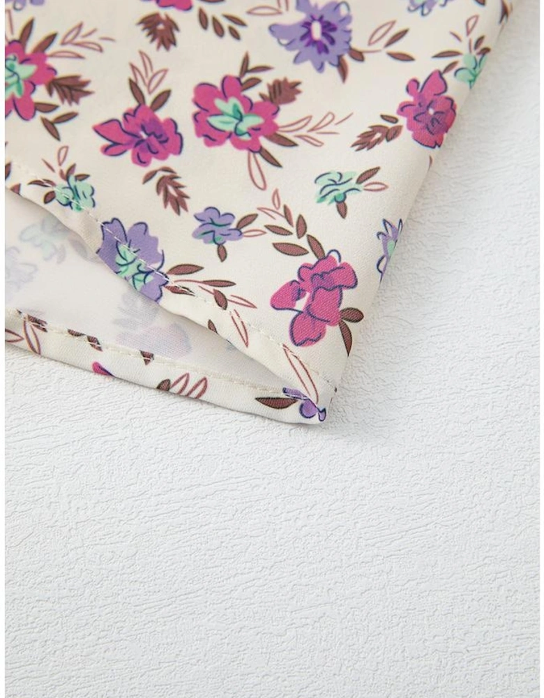 Multicolour Bohemian Ditsy Floral Smocked Fit Flare Sundress