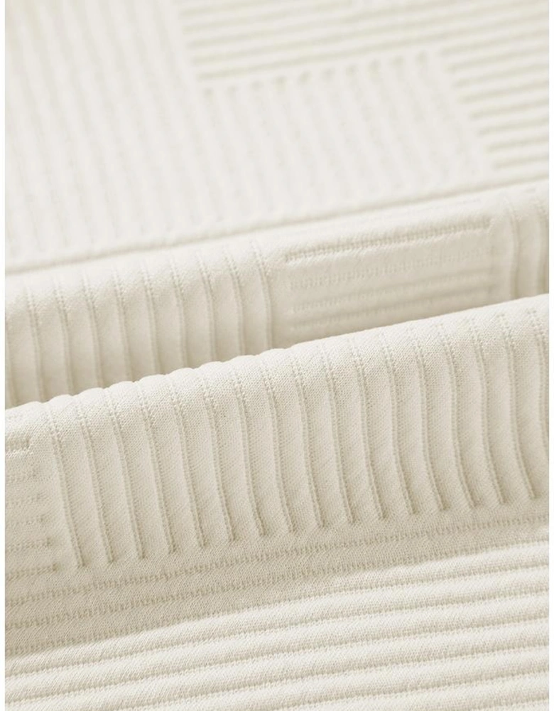 Jet Stream Color Block Edge Raglan Sleeve Crew Neck Textured Top